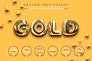Realitic Gold - Editable Text Effect, a Layer Style Add-On by rwgusev (Thumbnail 1 of 5)