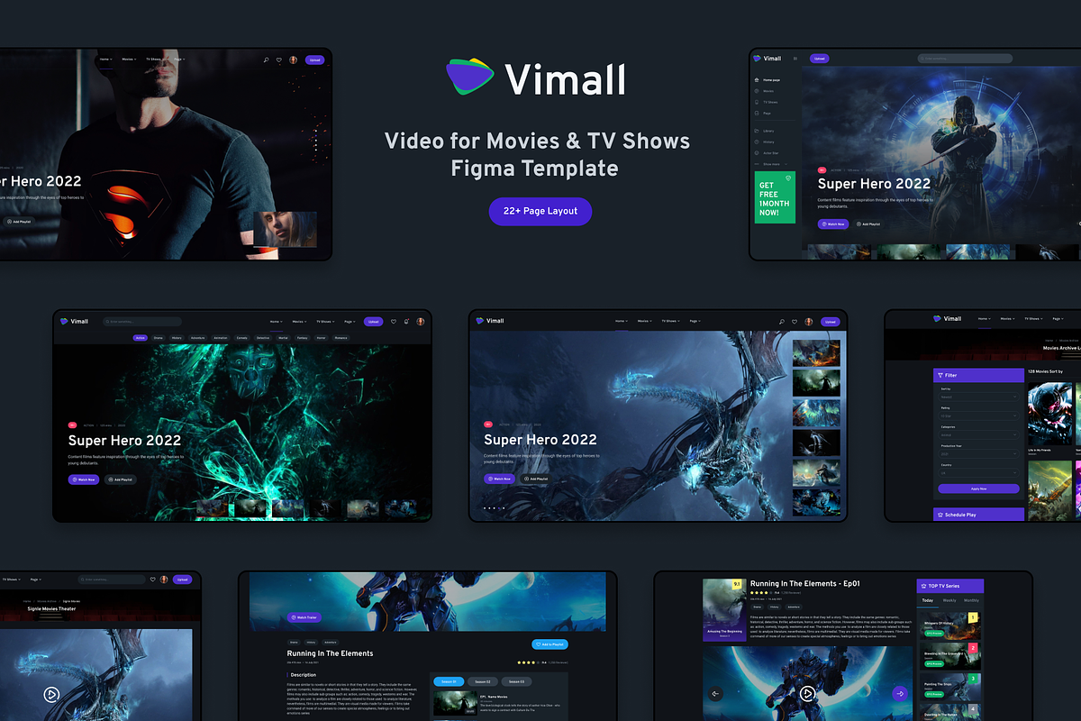 Vimall Website Movies & TV Shows, a Wireframe Template by No.13 (Photo 2 of 8)