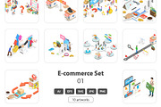 E-commerce Set 01, an Illustration by AndriiStore (Thumbnail 1 of 10)