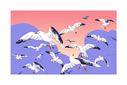 Birds fly in sky, seamless patterns, an Animal Illustration by PaperTrident (Thumbnail 2 of 16)