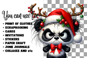Grumpy Christmas panda clipart, an Animal Illustration by AnetArtStore (Thumbnail 5 of 7)
