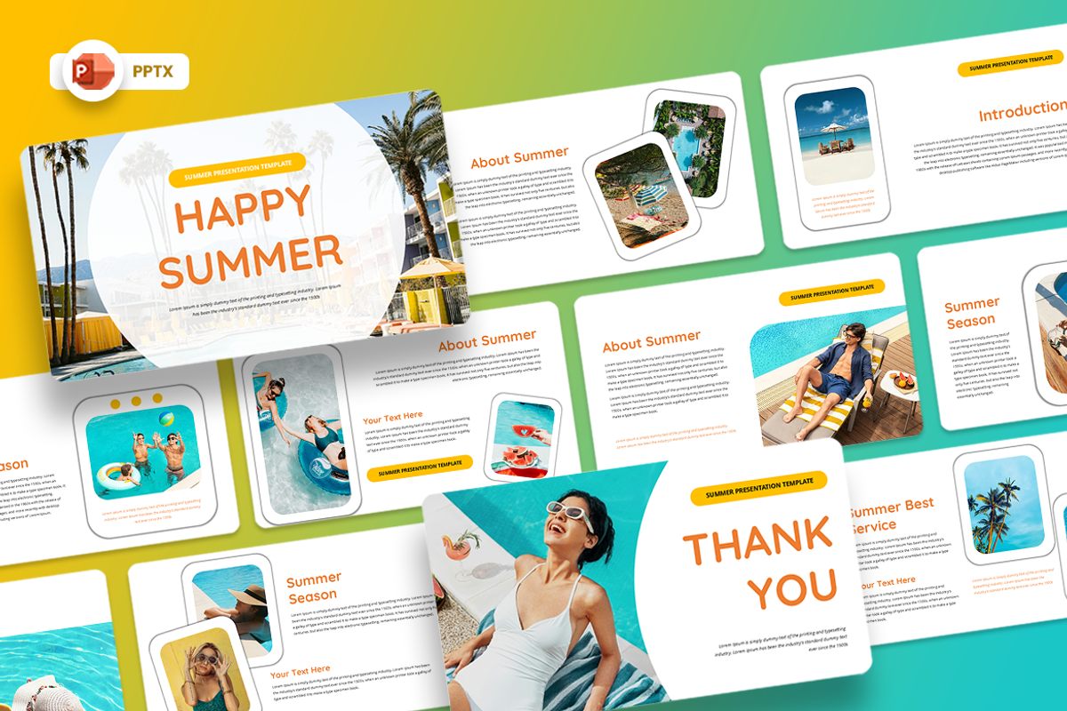 Happy Summer - PowerPoint Template, a Presentation Template by QR Design Studio (Photo 1 of 3)