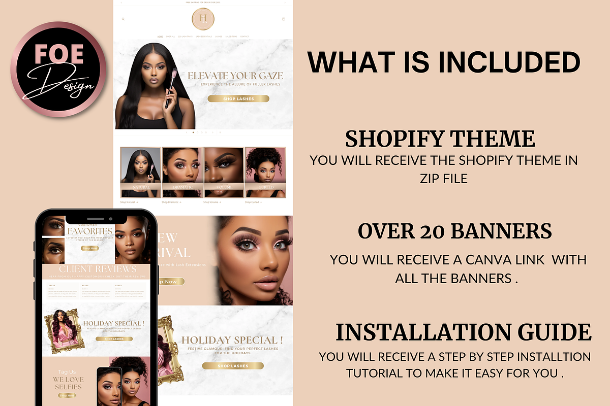 NUDE Beauty Shopify 2.0 Theme, a Shopify Template by Foedesigner (Photo 5 of 10)