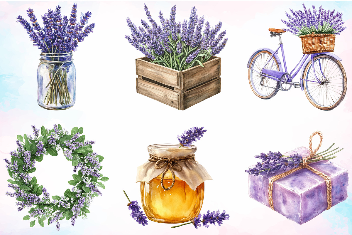 Watercolor Countryside Lavender PNG, an Illustration by Canvas Craft (Photo 4 of 4)