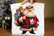 Quirky Christmas Grumpy Santa Clipar, a Seasonal Illustration by Rose Art (Thumbnail 6 of 7)
