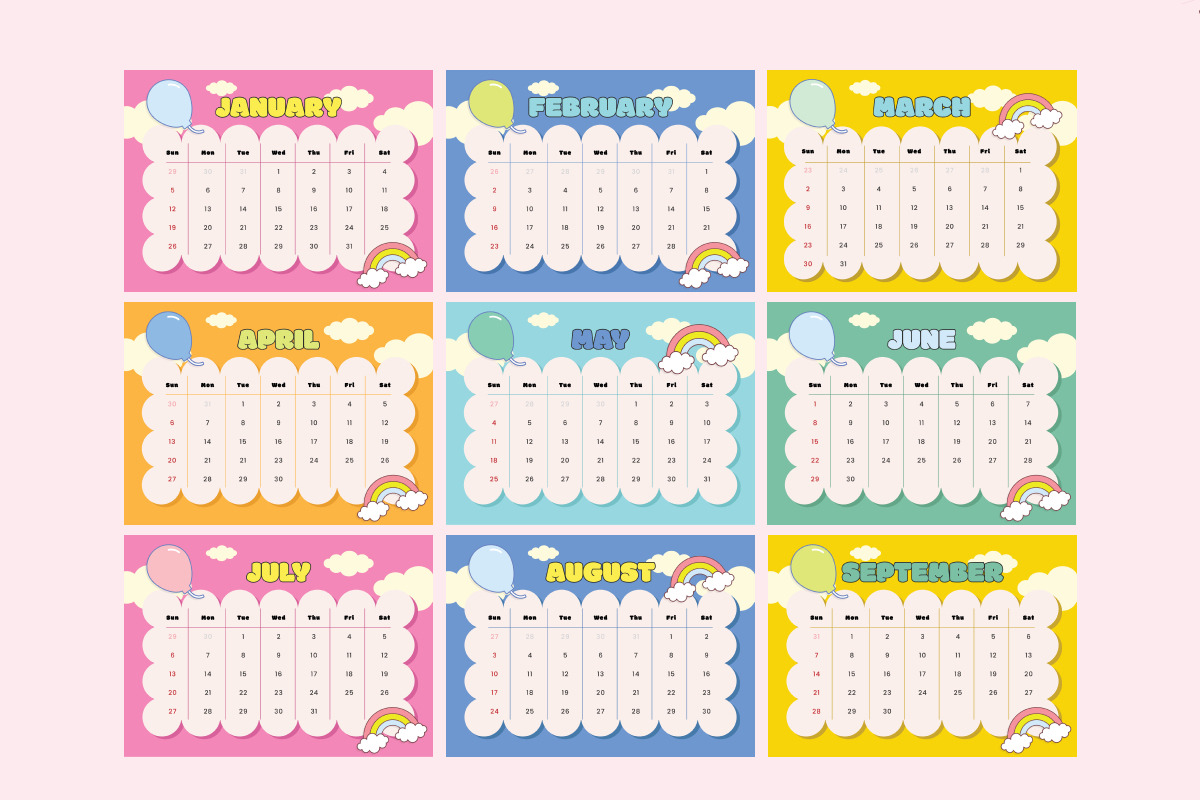 Cute Desk Calendar Template V2, a Stationery Template by twinstd (Photo 2 of 3)