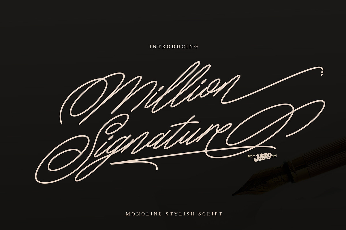 Million Signatures Font, a Script Font by HIRO.std (Photo 1 of 10)