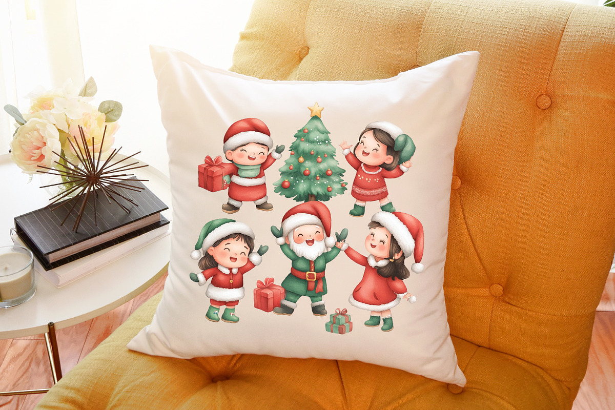 Christmas Kids Watercolor Clipart, an Illustration by Sublimation Artist (Photo 6 of 6)