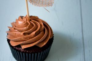 Chocolate cupcake stock photo