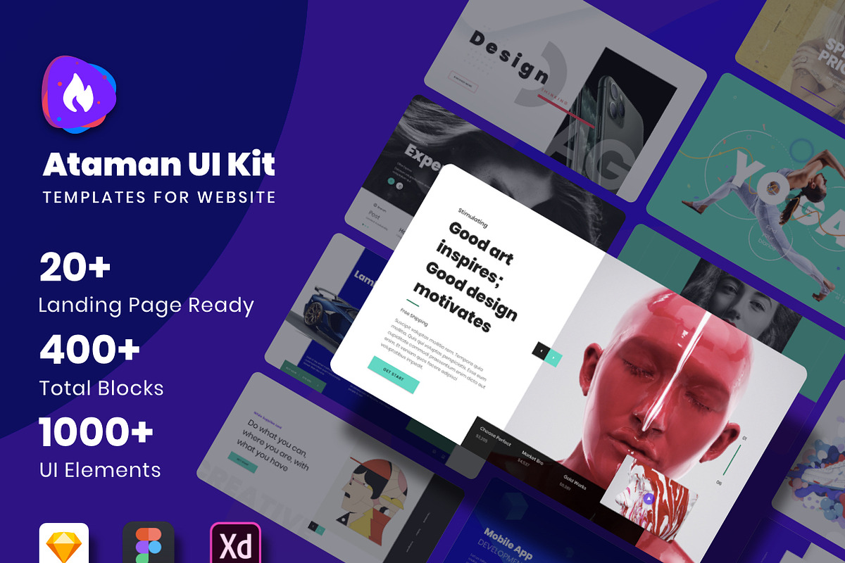 Ataman Templates UI Kit, an UI Kit Template by App for Mobile & Website (Photo 1 of 38)