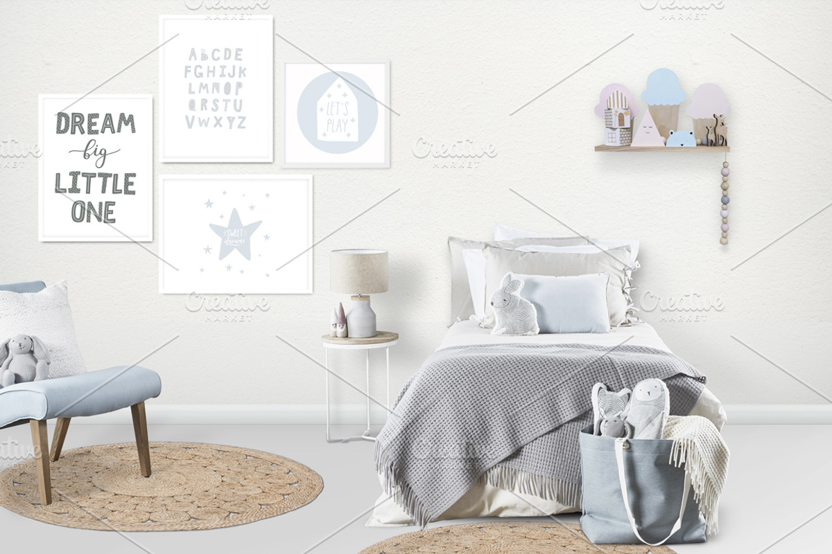 Kids Room Wall/Frame Mock Up 16, a Print Template by Whimsicality (Photo 4 of 4)