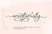 Amerta Misty Script, a Script Font by Letterhend Studio (Thumbnail 1 of 9)