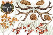 Forest Wonders Watercolor clipart, an Illustration by Happy Sloth Graphics (Thumbnail 3 of 16)
