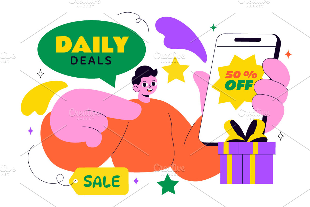 10 Daily Deals of The Day, a Person Illustration by denayunebgt (Photo 4 of 4)