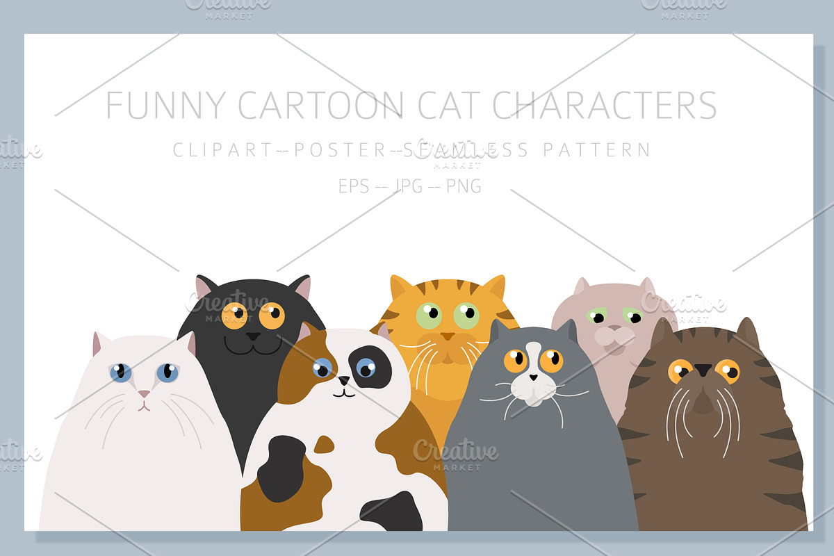 Funny cats pattern, an Animal Illustration by pet design shop (Photo 4 of 10)