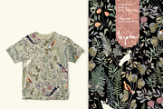 Bird garden seamless vector +clipart, a Pattern Graphic by PatternsBlooming (Thumbnail 3 of 9)