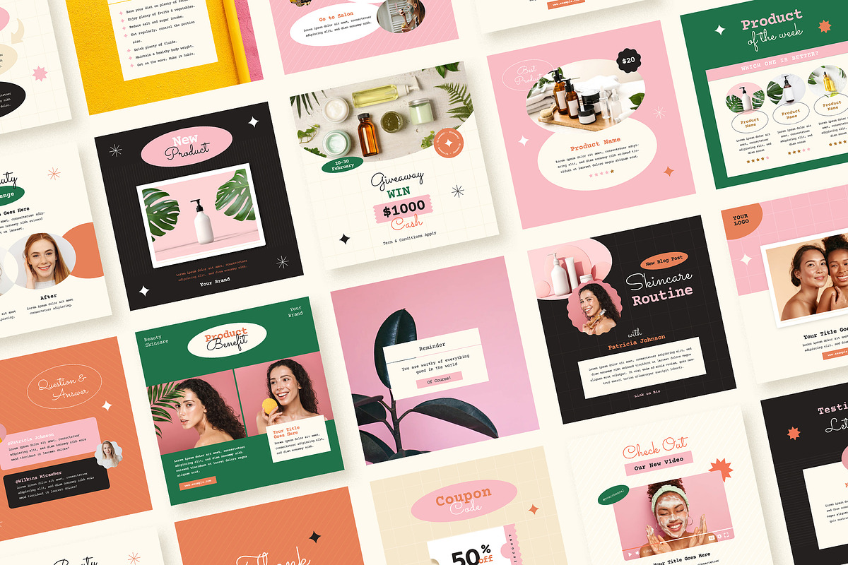 Beauty Instagram Templates, a Social Media Template by Vynetta (Photo 6 of 7)
