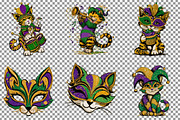 Mardi Gras Cute Kitty Clipart, an Illustration by Sublimation Artist (Thumbnail 4 of 6)