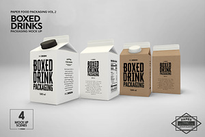 Paper Boxed Drink Packaging MockUps