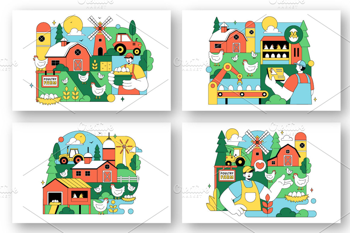 10 Poultry Farming Illustration, an Animal Illustration by denayunebgt (Photo 3 of 4)