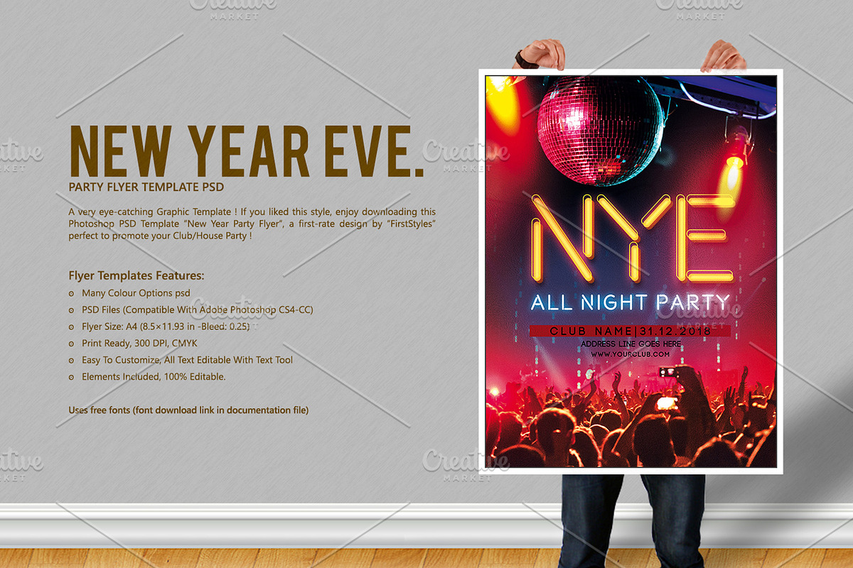 New Year Eve. Party Flyer, a Flyer Template by Flyer Arts (Photo 1 of 4)
