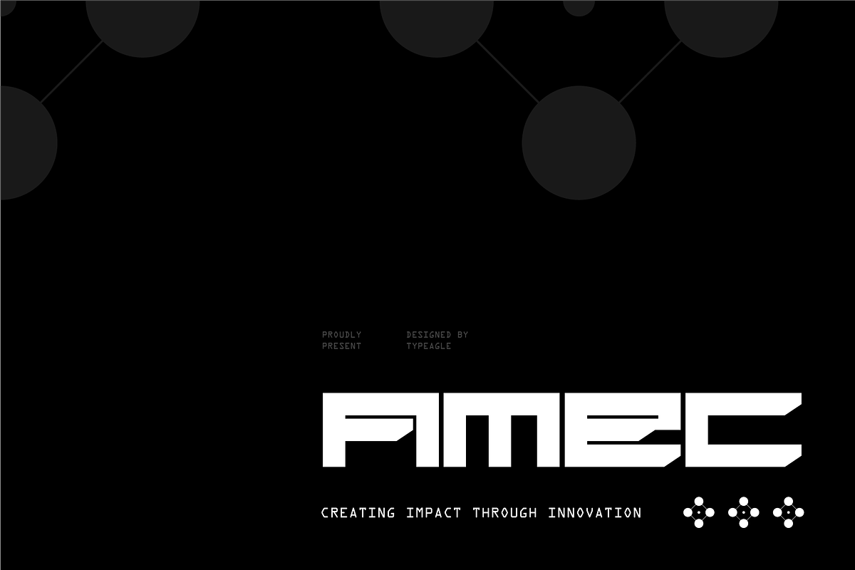 Amec - Futuristic Display Font, a Sans Serif Font by Typeagle (Photo 1 of 10)