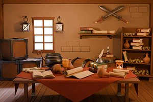 Medieval Basement Room 3D Scene, a Scene 3D Model by Dudukbersama