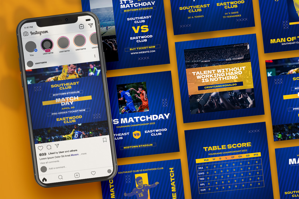 Wiwin Football Match Instagram Post, a Social Media Template by Attype (Photo 3 of 4)