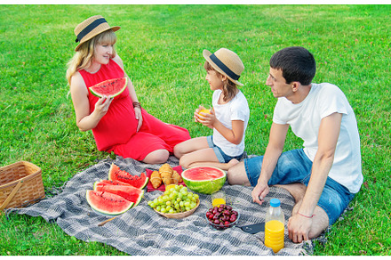 Pregnant woman on a picnic, a Person Photo by yanadjana