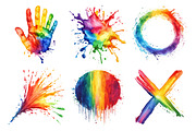 Rainbow Paint Splash Clipart, an Illustration by Daily.Designs (Thumbnail 4 of 5)