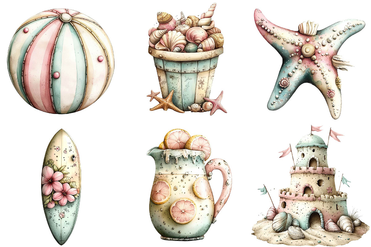 Whimsical Summer Clipart Bundle, an Illustration by DreamPrint404 (Photo 6 of 6)