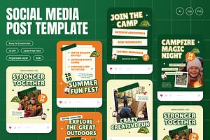 Fun Camp Vibes Instagram Post, a Social Media Template by Annora Studio