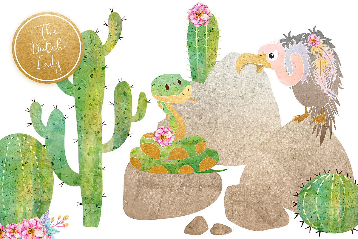 Enchanted Boho Desert Clipart Set, a Decorative Illustration by The ...