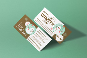 White Modern Winter Voucher