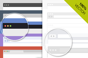 Flat Browser frames PSD Collection