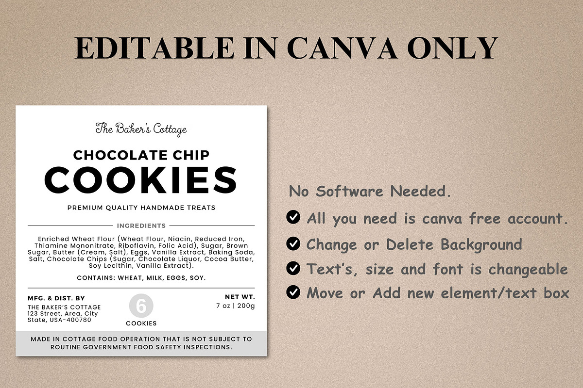 Cottage Food Labels Template, a Stationery Template by Coral Beauty (Photo 2 of 5)