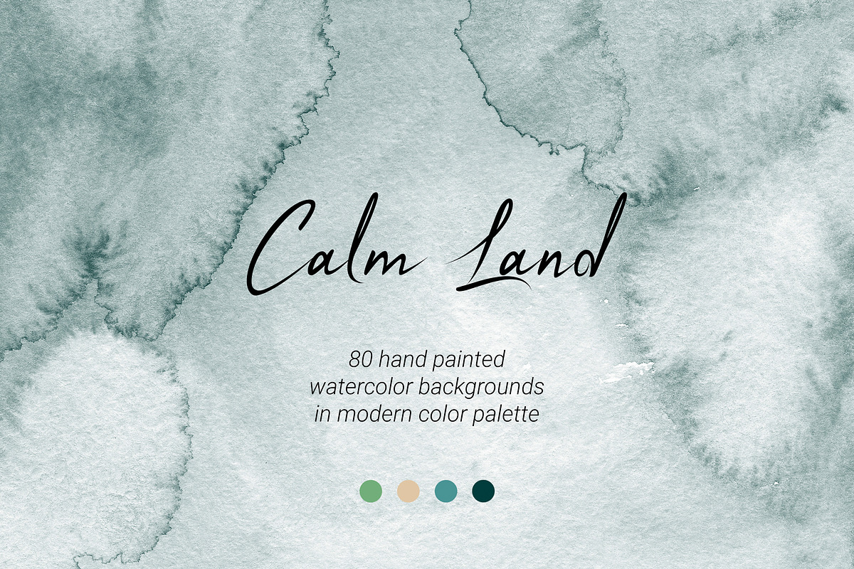 CALM LAND | Watercolor backgrounds, a Texture Graphic by SweetRenieDesigns (Photo 1 of 8)