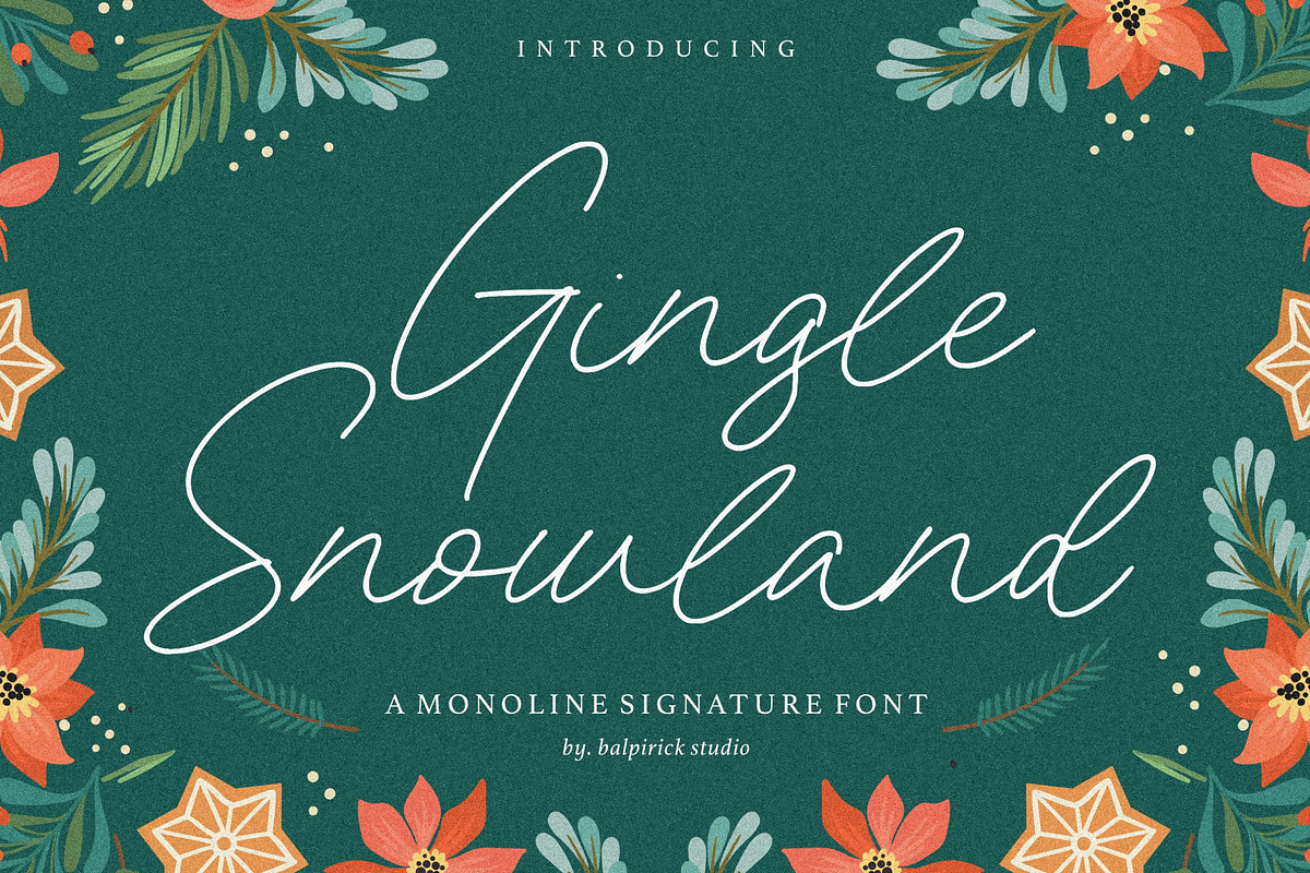 Gingle Snowland - Signature Font, a Script Font by Balpirick Studio (Photo 1 of 7)