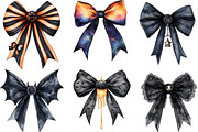 Gothic Halloween Bows Clipart, an Illustration by Designking (Thumbnail 3 of 4)