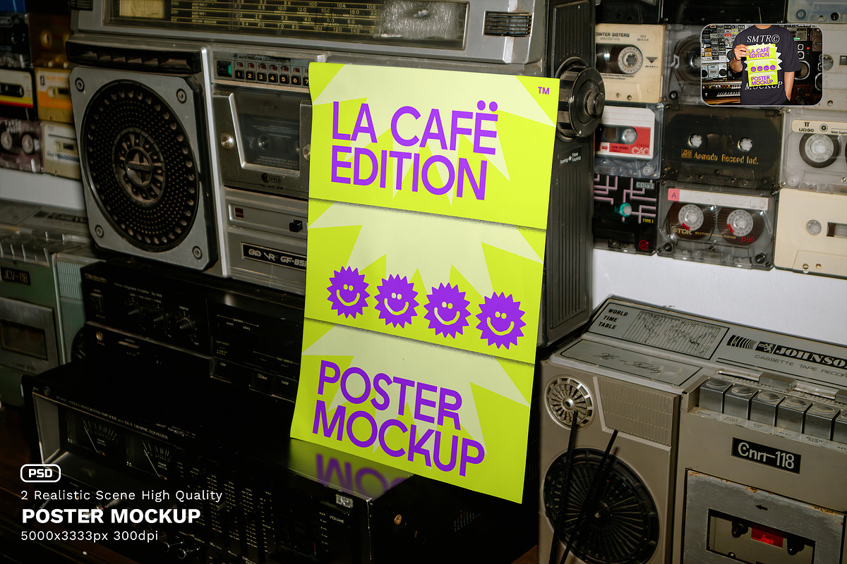 La Cafe Poster Mockup - VOL 2, a Mockup by Simetrica Labs (Photo 6 of 6)