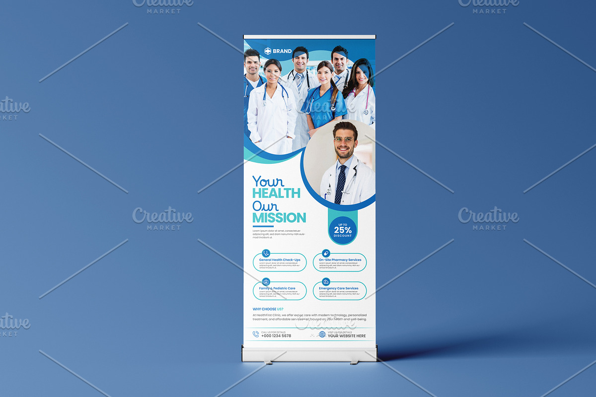 Healthcare Roll-up Banner Design, a Poster Template by vectorlnk (Photo 1 of 4)