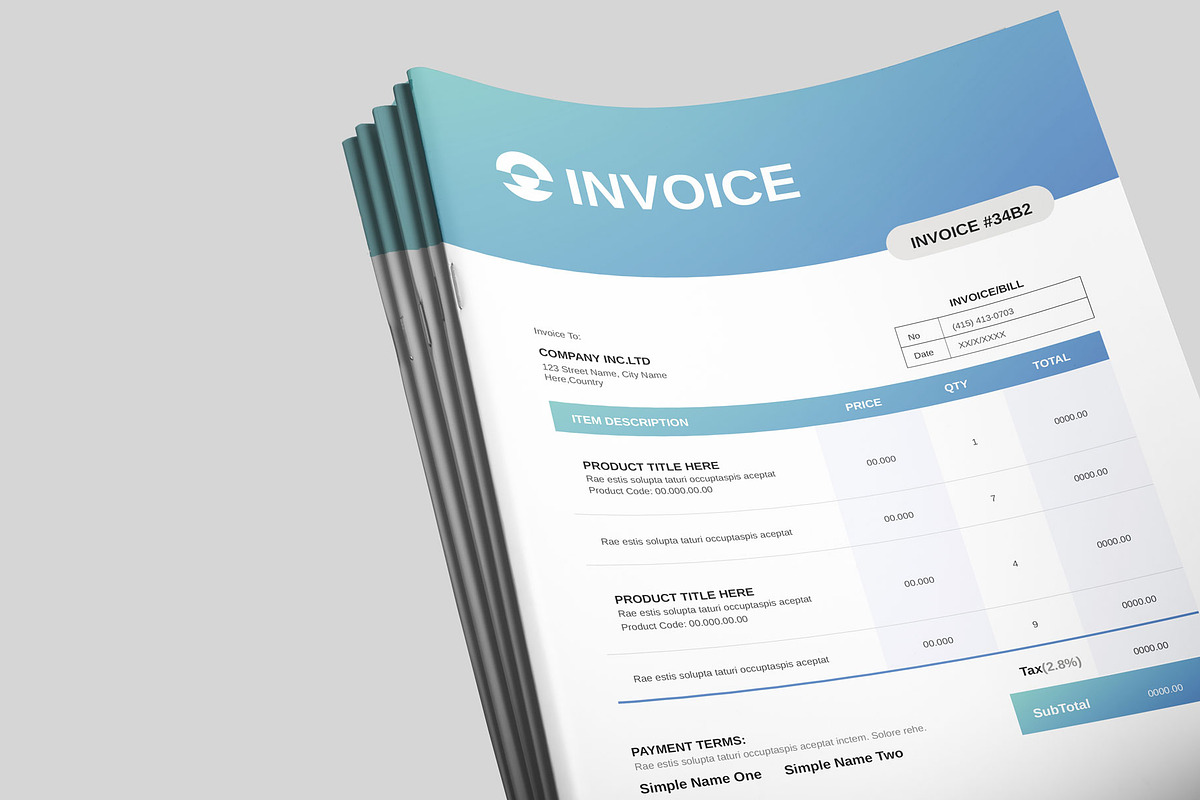 Invoice, a Stationery Template by KreateTribe (Photo 4 of 4)