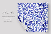Blue Watercolor Foliage Repeat Print, a Pattern Graphic by SirenaArt (Thumbnail 3 of 17)