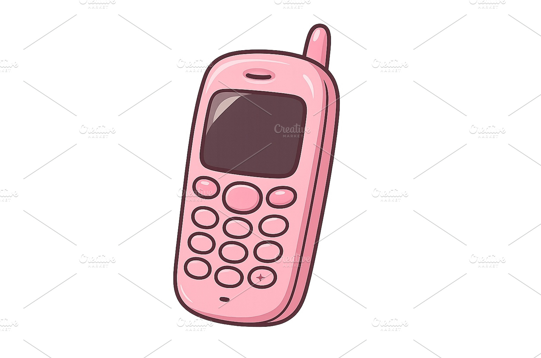Retro pink mobile phone design, an Arts & Entertainment Photo by ZinetroN
