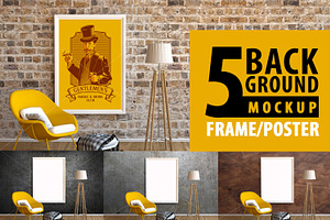 Frame/Poster Mockup Armchair Yellow