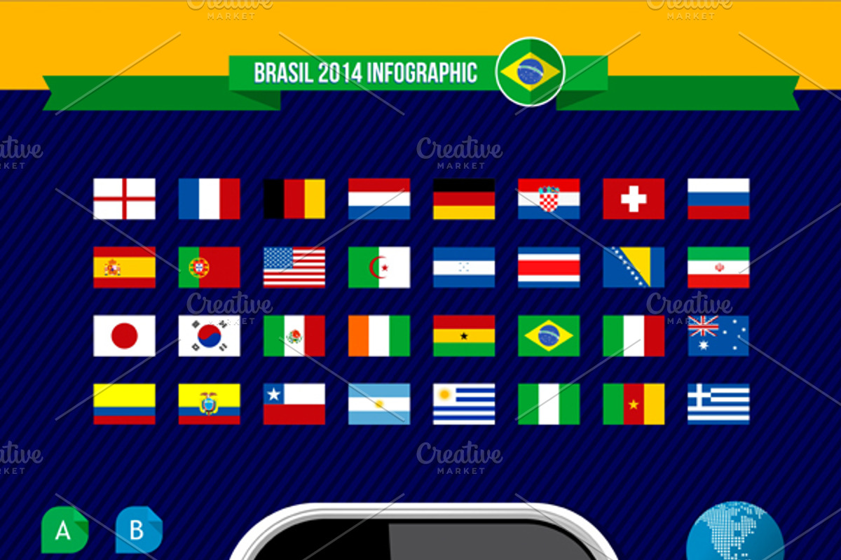 Hand with Brazil soccer app, a Presentation Template by Cienpies Design (Photo 1 of 2)