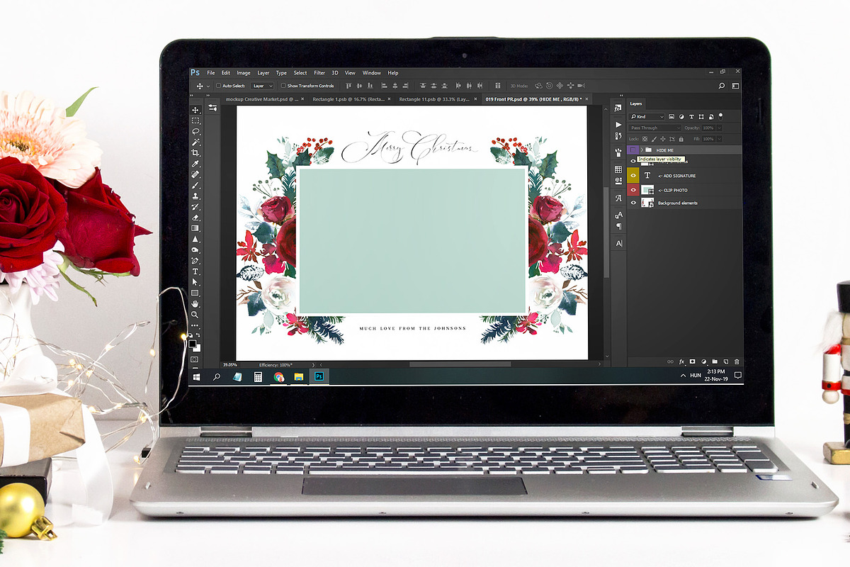 Christmas Photo Card Template PSD, a Card Template by Nifty Template Studio (Photo 4 of 4)