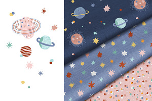 In Outer Space Childish Graphic Set