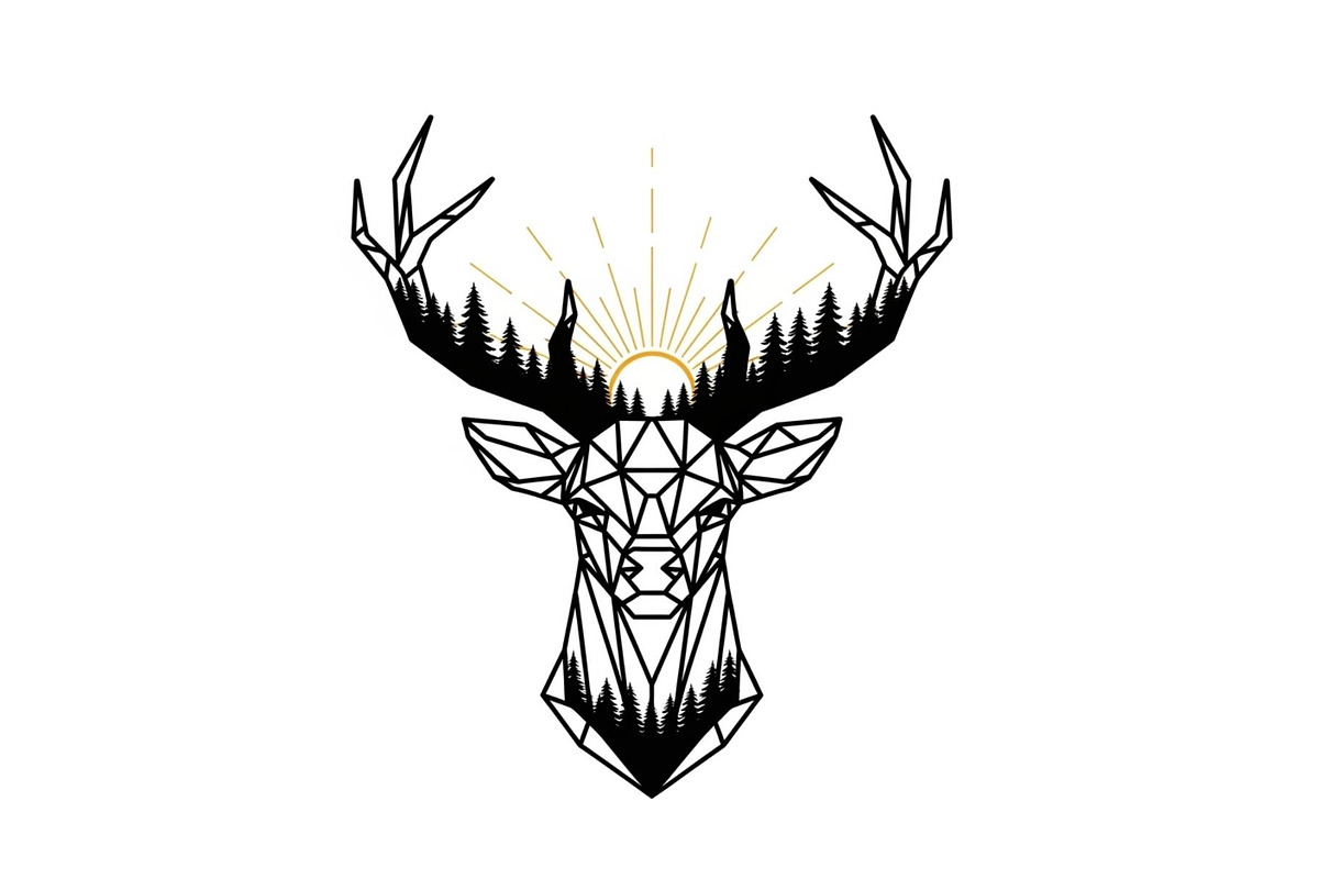 Artistic Geometric Deer Head Bundle, an Illustration by yasushie (Photo 10 of 31)