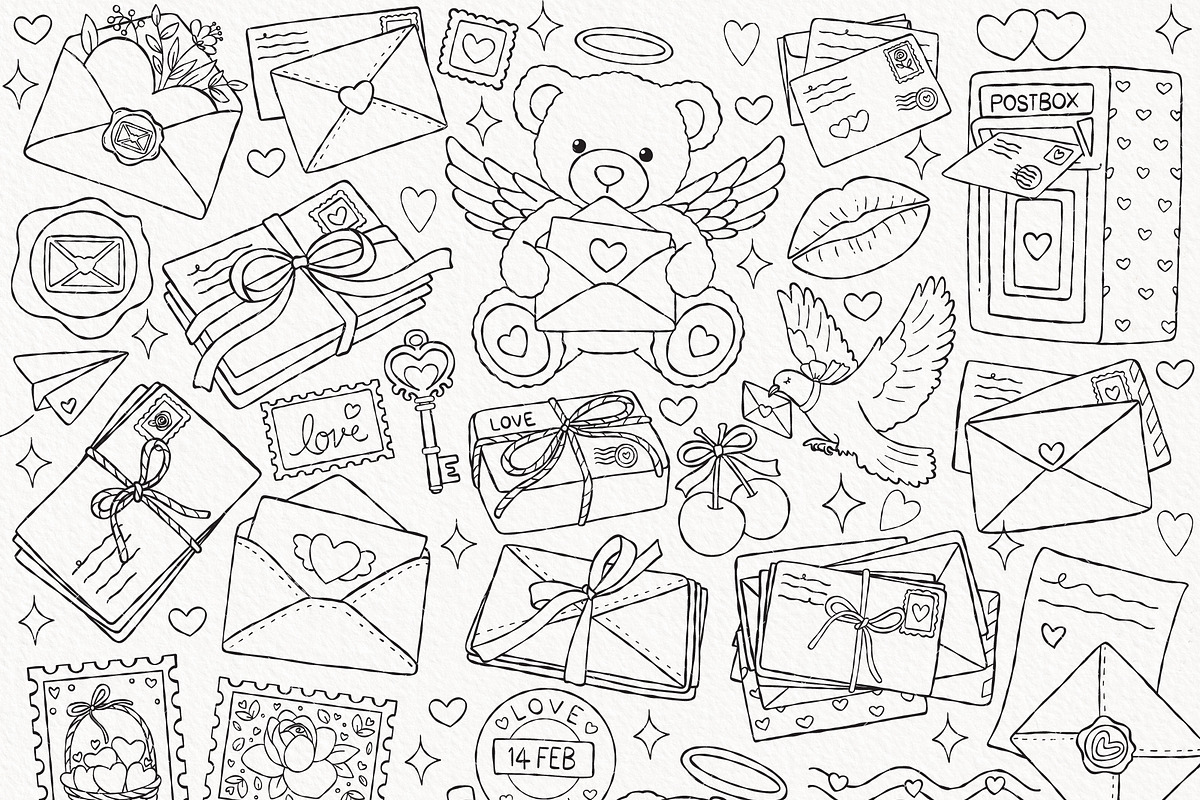 Love Mail Clipart Bundle | Valentine, a Seasonal Illustration by TitaLivingArt (Photo 2 of 9)